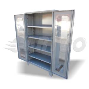 Gabinete de Lamina 2 Puertas con Ventanas y Repisas Ajustables modelo GB